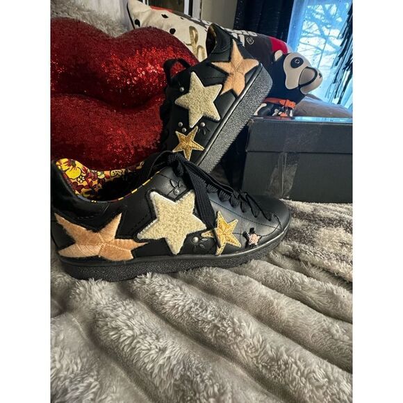 Coach c101 sherpa stars leather sneakers 9 womens - Picture 2 of 12